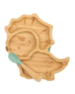 Assiette en Bambou Licorne AVEC ventouse et cuillère