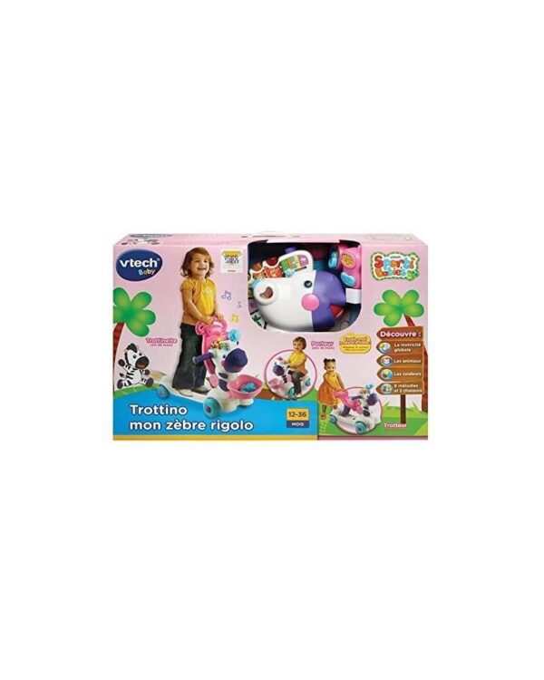 Porteur Trottinette - Trottino Mon Zèbre Rigolo Rose - Vtech