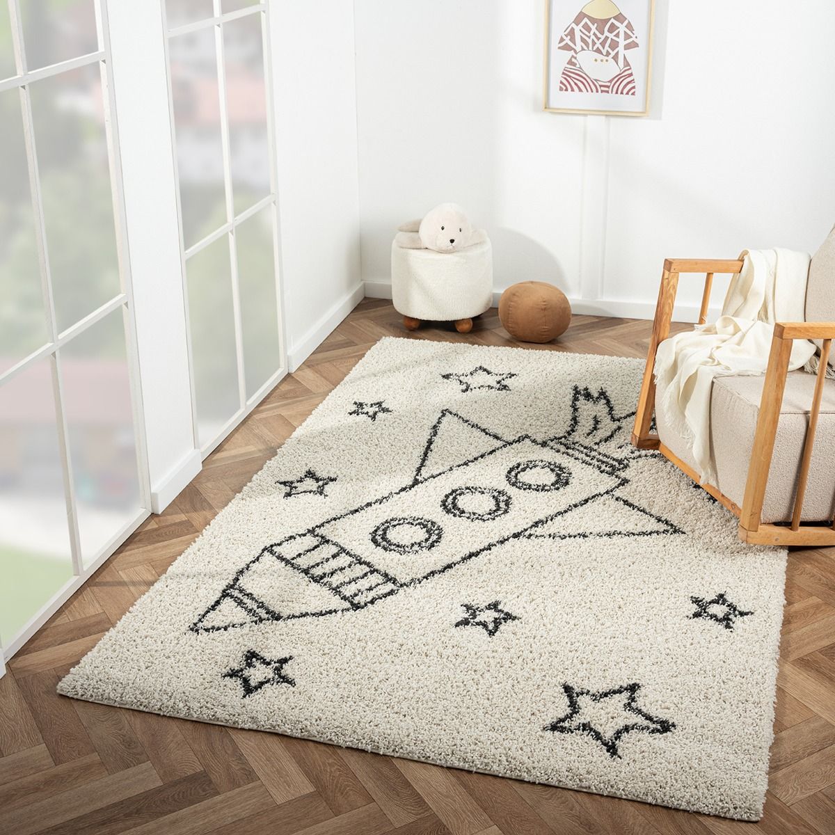 tapis009600-amb Tapis enfant TOTHEMOON écru – Image 1